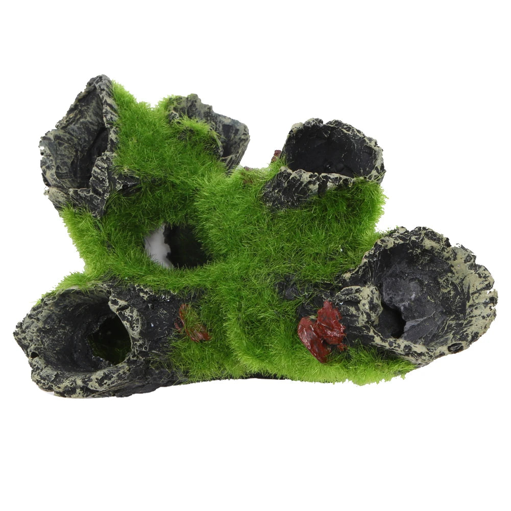Resin Breeding Hiding Cave Decorative Props Breeding Tree Shelter Crafts Arts Habitat Landscaping Decor for Aquarium Landscaping