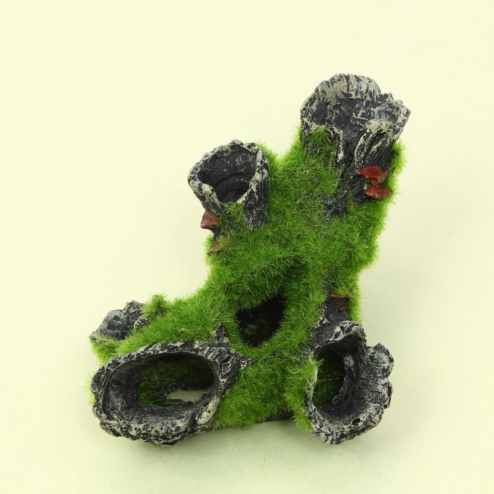 Resin Breeding Hiding Cave Decorative Props Breeding Tree Shelter Crafts Arts Habitat Landscaping Decor for Aquarium Landscaping